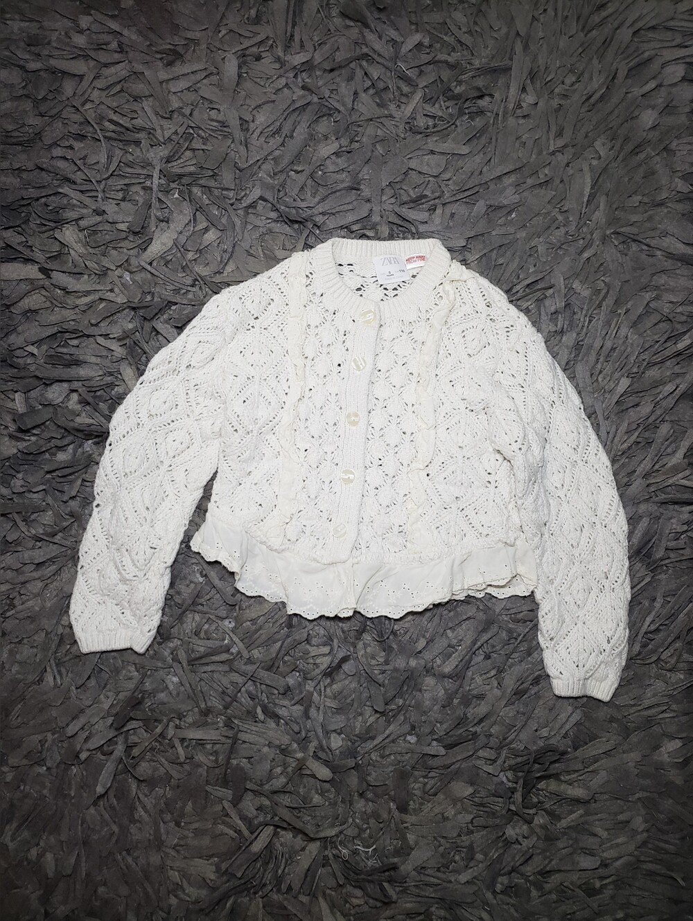 Zara Lace-knit and Crochet Cardigan